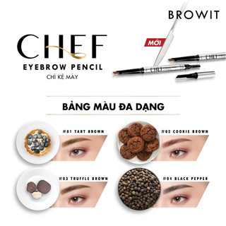 Chì Kẻ Mày 3in1 Browit Chef Eyebrow Pencil Giúp Định Hình Chân Mày Sắc Nát Và Tự Nhiên 0.15g