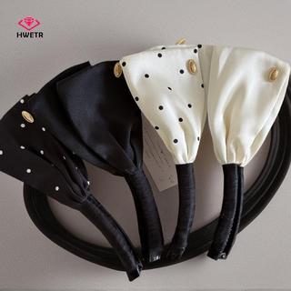 HWETR Phong Cách Hàn Quốc Cao Cấp Chấm Bi Chuối Kẹp Phụ Kiện Tóc Nữ Vải Satin Kẹp Tóc Cho Nữ Mặt Sau Mới