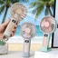 Quạt làm mát di động Mini LACYESUK, Quạt cầm tay màn hình kỹ thuật số nhỏ gọn 2 trong 1, Tuổi thọ pin dài Nhẹ 120 tốc độ Quạt đứng để bàn có thể sạc lại USB cho văn phòng