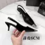 Mũi Nhọn Nữ Giày Cao Gót Đen Bằng Sáng Chế Da Ngón Chân Sandal Nữ Giày Đơn Stiletto Park Chae Giày Cao Gót Hoa Hồng Trẻ26040109
