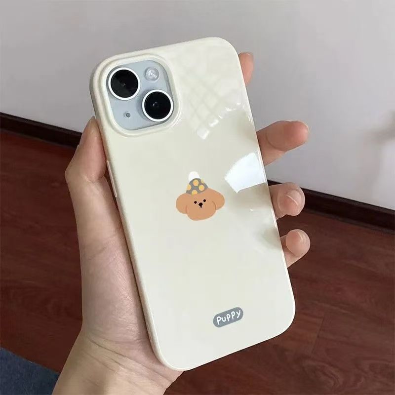 Chó con sáng jelly phù hợp với iPhone1314151617 điện thoại di động vỏ mềm