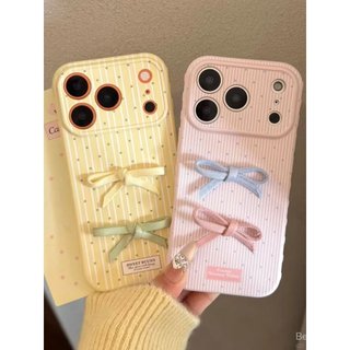 Ốp Điện Thoại Thích Hợp Cho iPhone Phong Cách Hàn Quốc ins Bow Thích Hợp Cho iPhone17Promax Ốp Điện Thoại 16 / 15 / 14 Love Edge 13 Chống Sốc 12 / 11 Vỏ Bảo Vệ DTUP