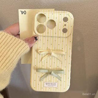 Ốp Điện Thoại Thích Hợp Cho iPhone Phong Cách Hàn Quốc ins Bow Thích Hợp Cho iPhone17Promax Ốp Điện Thoại 16 / 15 / 14 Love Edge 13 Chống Sốc 12 / 11 Vỏ Bảo Vệ DTUP
