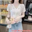 Áo móc NICOLOO, Áo thêu cổ chữ V dệt kim mở, Áo sơ mi nữ ngắn tay phong cách Boho thời trang