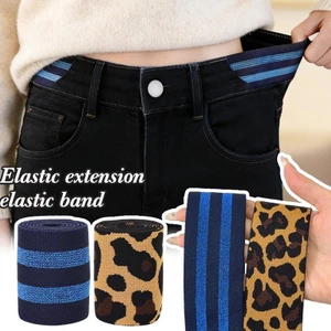 Bộ mở rộng dây thắt lưng co giãn điều chỉnh được, 2 cuộn màu xanh và da báo, phù hợp với quần
