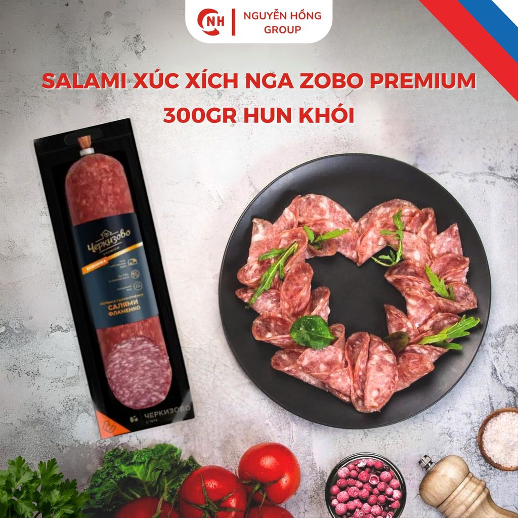 Salami xúc xích Nga Zobo Premium  300gr hun khói
