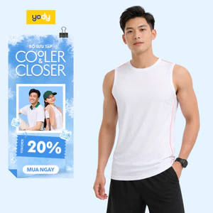 Áo Ba Lỗ Nam Thể Thao YODY Dải Chỉ Phối Màu MATA25S038