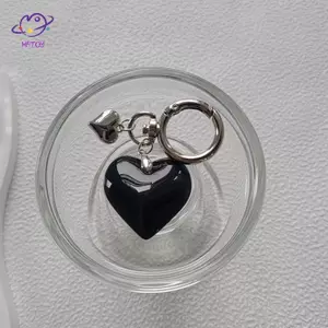 HFTOY Y2K Vintage Trái Tim Móc Khóa Thời Trang Kim Loại Móc Khóa Xe Móc Chìa Khóa Túi Mặt Dây Chuyền Bapa Treo Trang Trí Cặp Đôi Quà Tặng ~