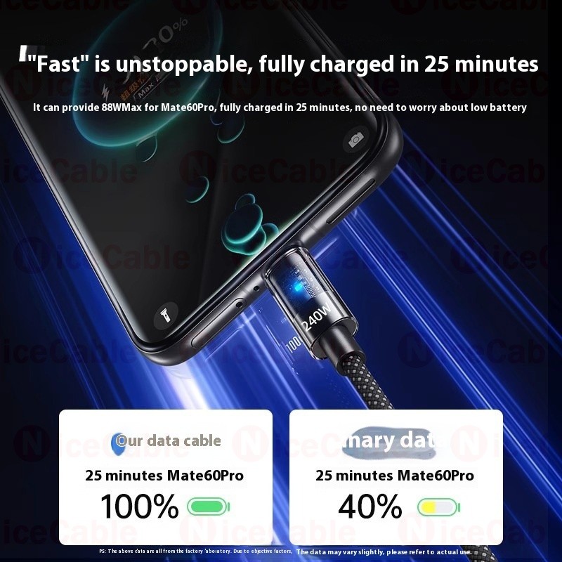 Cáp bện Nylon cường độ cao 25CM / 1M / 1.5M / 2M 240W Cáp dữ liệu siêu sạc USB sang Type C Dây sạc điện thoại có kho sạc trong suốt