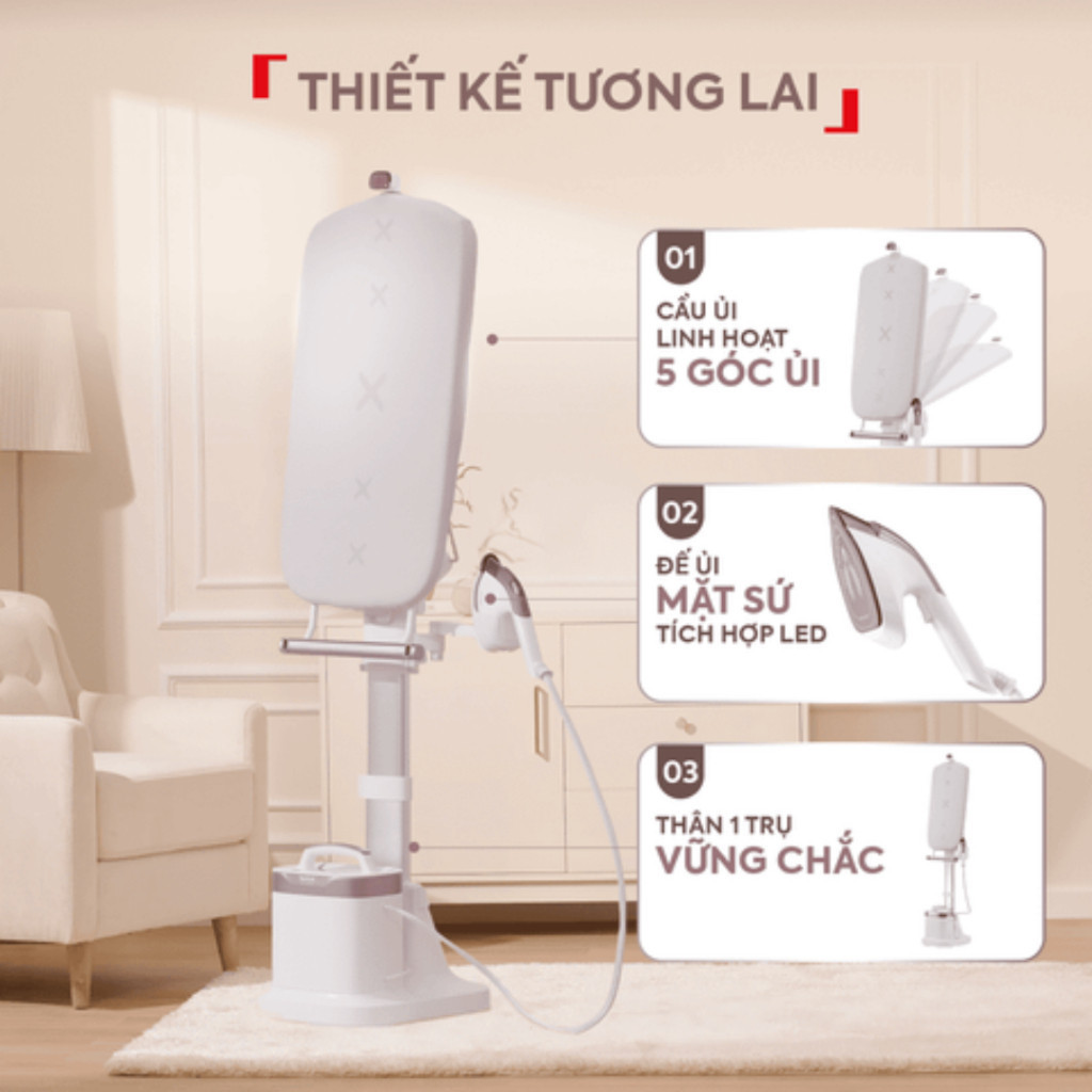 Bàn ủi hơi nước đứng Tefal IXEO Vision QT1811E0 - 5 Góc Ủi Linh Hoạt - Bảo hành chính hãng 24 tháng