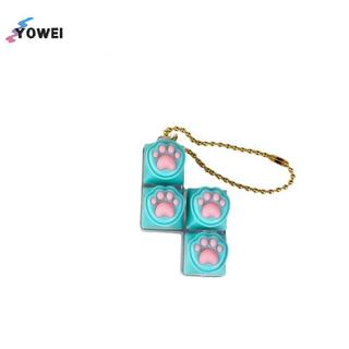 YOWEI 1 Cái Squishy Fidget Móc Khóa Silicon Dễ Thương Chân Mèo Bàn Phím Keycap Giảm Căng Thẳng Fidget Đồ Chơi Không Có Quà Tặng Nhẹ Cho Người Lớn Trẻ Em VN
