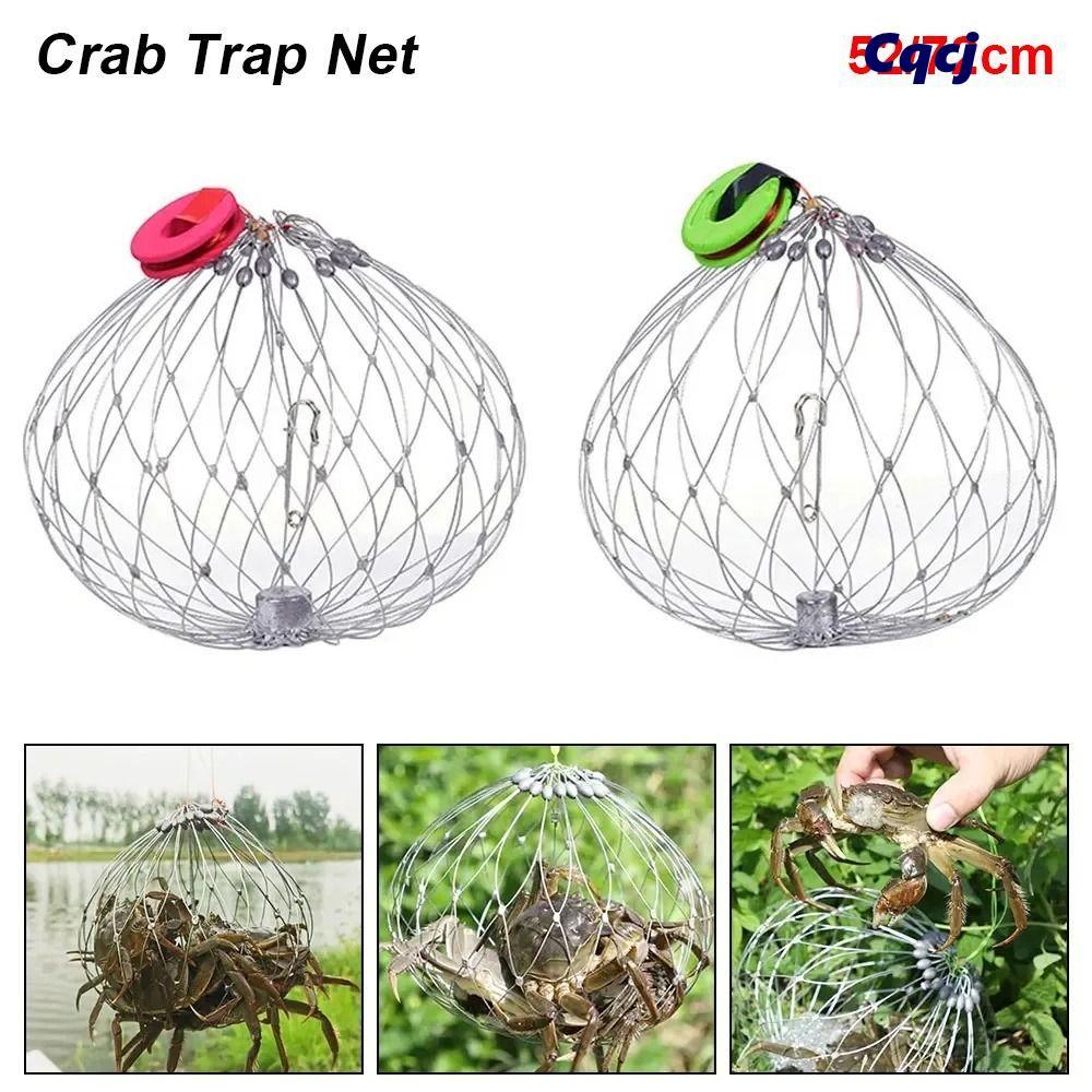 Bẫy cua tự động mở đóng bằng thép không gỉ, kích thước 52/72cm, phù hợp cho việc câu cá ở biển.