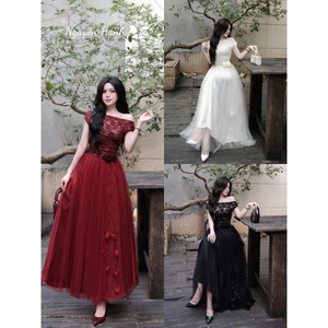 ĐẦM MAXI TRỄ VAI ĐÍNH HOA EO XOÈ BYJOLIE