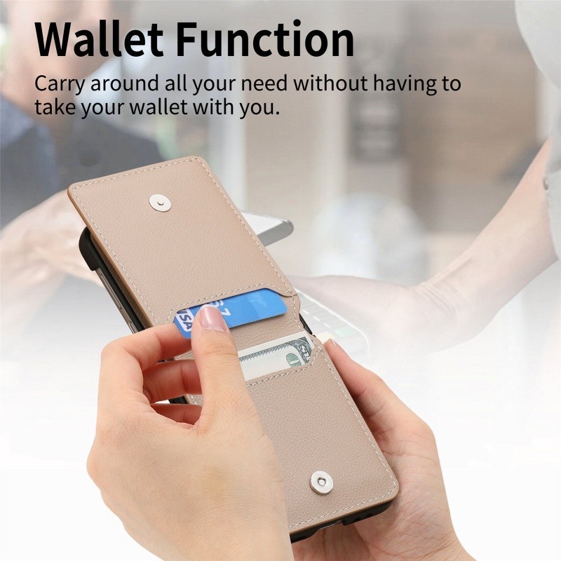 Mimi Sang Trọng Da PU Ốp lưng OPPO Find N3 Flip N2 Ví Lật Nhẫn Đựng Thẻ Bảo Vệ Mặt Sau Chống Sốc Flip7 Flip6