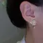 Bông tai hoa pha lê và ngọc trai zircon, phụ kiện thời trang đơn giản, món quà hoàn hảo để dự tiệc