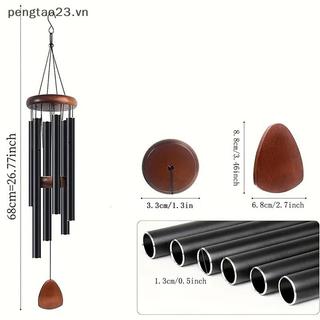 [pengtao23] Chuông gió ống nhôm 26 Inch cộng hưởng cao với thẻ gỗ để trang trí nội thất hành lang ban công sân hiên [có sẵn]