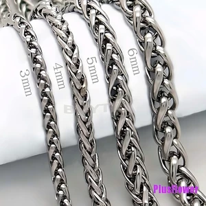 Vòng cổ thép không gỉ màu bạc 3/4mm cho nam