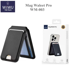 Ví Da Đựng Thẻ Từ Tính WIWU Mag Wallet Pro MW-003 Kèm Giá Đỡ Điện Thoại Gập Gọn Cho iPhone Samsung