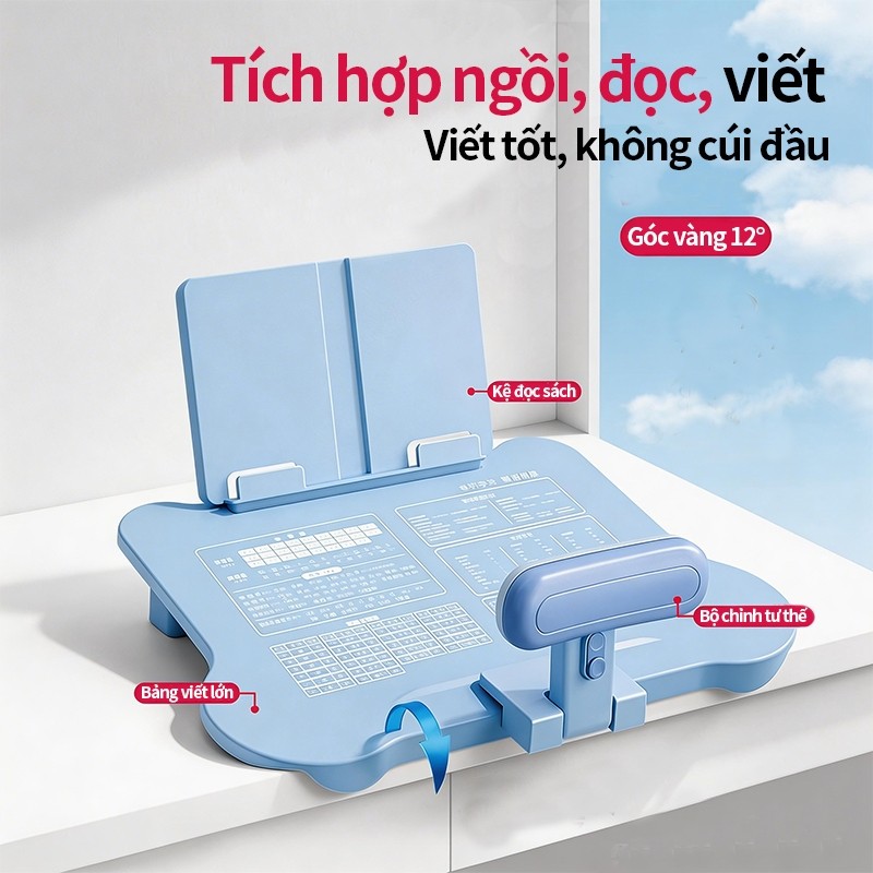 Bàn Học Chống Gù Chống Cận – Mặt Bàn Nghiêng Thông Minh Xoay 180° Cho Học Sinh