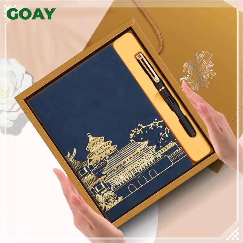 GOAY Bộ Hộp Quà Tặng Sổ Tay National Tide A5 Giá Trị Cao 2026 Gửi Học Sinh Quà Lưu Niệm Phong Cách Quốc Gia Da Mềm VN