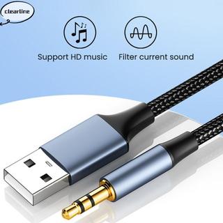 CLEARLINE USB sang 3,5mm cho máy tính xách tay Bộ chuyển đổi dây tai nghe Aux Line