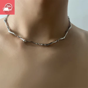 Vòng cổ thanh lịch cho nam và nữ, thiết kế sóng xoắn, phù hợp thời trang nhẹ nhàng