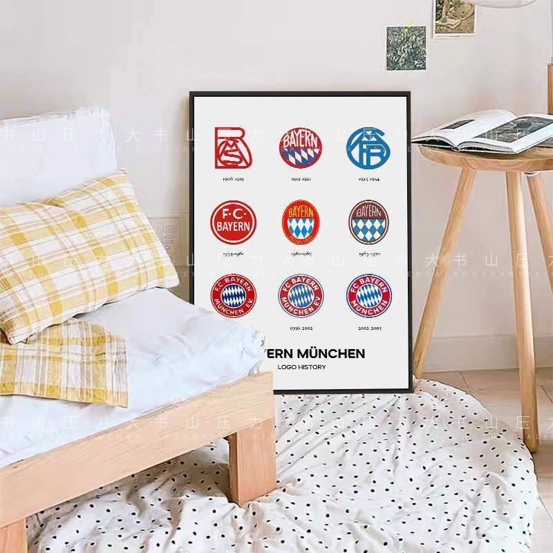 Top European Football Clubs Logo Canvas Poster Real Madrid Man Utd Arsenal Barcelona Bayern Man City Fans Wall Decor Unframed