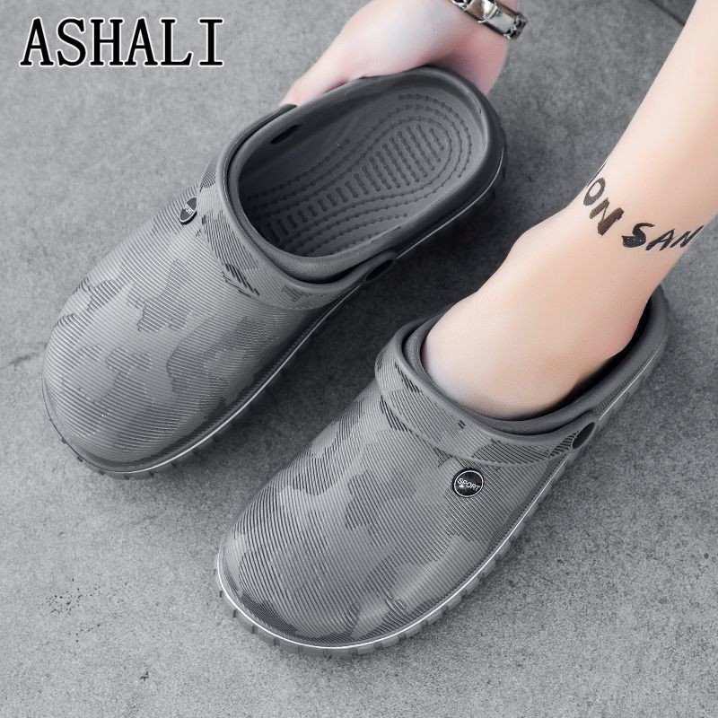 ASHALI Dép lê nam đế mềm chống trượt Mới Dép Lê thoáng khí đế dày mùa Hè cỡ lớn 47