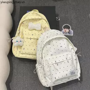 Schoolbag Trung Học Cơ Sở Nữ Cô Gái Trái Tim Bầu Không Khí Chấm Bi Nơ Phù Hợp Với Giá Trị Cao Ba Lô Nữ Sinh Trung Học