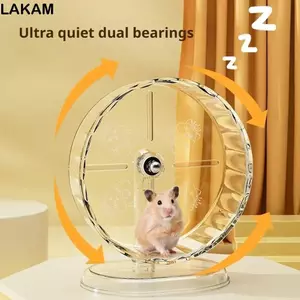 Bánh xe tập thể dục thú cưng LAKAM 1pc​, Bánh xe chạy bộ Hamster im lặng trong suốt, Dễ tháo rời Đồ chơi tập thể dục mở rộng Phụ kiện thú cưng