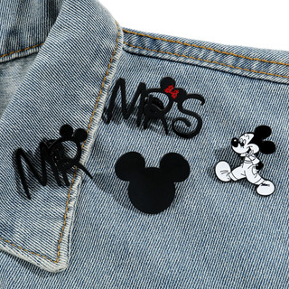 4 Cái / bộ Dễ Thương Chuột Mickey Đen Trắng Huy Hiệu Kim Loại Đầu Mickey Pin Trang Trí Trâm Cài