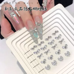 Làm móng tay|Phụ kiện bướm|Thắt nút Zircon|Kim cương làm móng tay siêu nhấp nháy|Làm móng tay Zircon|Phụ kiện móng tay nơ
