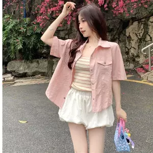 Áo khoác mỏng ngắn tay cổ POLO style mùa hè