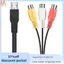 1 USB Nam Cắm Sang 3 Nữ Adapter Bộ Chuyển Đổi Âm Thanh Video Av A / V Cáp USB Sang Cáp Cho Hdtv Truyền Hình Dây