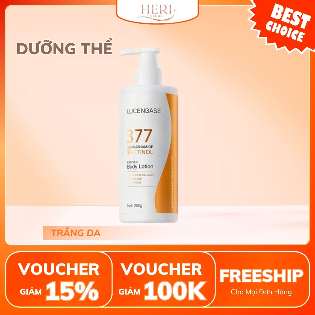 Kem Dưỡng Thể 377 Lucenbase Niacinamide Retinol Body Lotion 250ml Heri ...