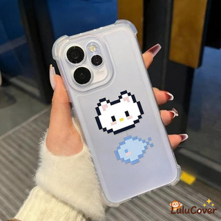 Ốp lưng Kawaii Pixel Cat Ice Mist cho Redmi A5 A4 A3 Pro Turbo 5 Max 4 Pro 3 5G 4G INS Style Matte Cover Vỏ TPU mềm chống vân tay đơn giản dễ thương