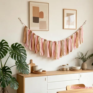 Vải Tua Rua Biểu Ngữ Vải Bố Ren Ruy Băng Bunting Vòng Hoa Phông Nền Treo Đồ Trang Trí Cho Đám Cưới Cho Bé Tắm