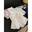 Áo sơ mi viền nấm ren trắng Thiết kế áo sơ mi ngắn tay Feel Niche Baby Shirt Cover Belly
