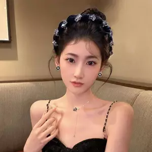 Vòng Tóc Pha Lê Sang Trọng Phong Cách Vintage Hàn Quốc Cho Bé Gái
