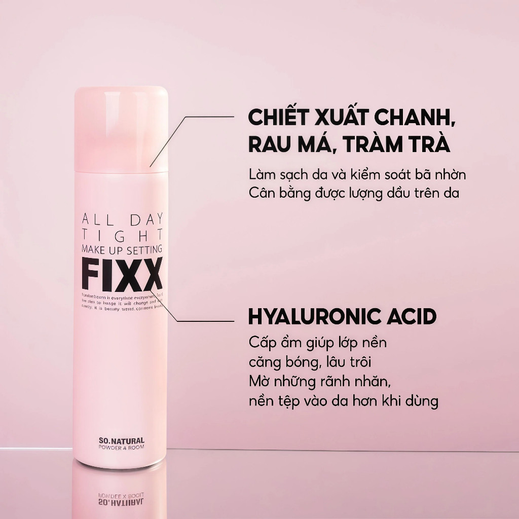 [Mới] Xịt cố định lớp trang điểm FIXX  lâu trôi 75ml  Làn da mịn màng và tự nhiên | BigBuy360 - bigbuy360.vn
