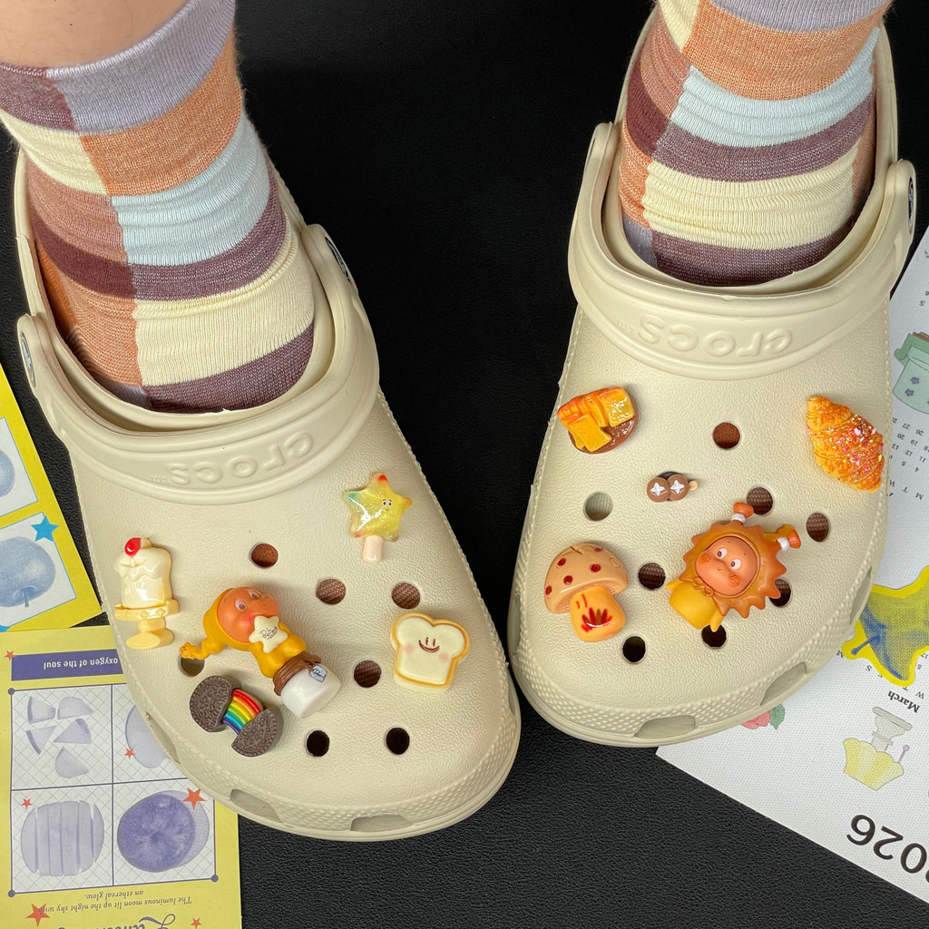 Phụ kiện lỗ giày họa tiết hoạt hình Ngôi sao Wish Chai Sun Star People, hoa dễ thương, phù hợp Crocs, tháo rời, cao cấp