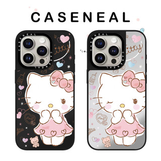 Ốp điện thoại gương màu hồng CASENEAL Kitty chất lượng cao Thích hợp cho iPhone 17ProMax 17pro 17 air 16promax 16 15promax 15 14promax 13 13promax Ốp lưng cứng chống rơi thời trang