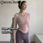 S-5XL Plus Size Nữ Dài Tay Bộ Yoga Top Áo Sơ Mi Thể Dục Quần Legging Tập Gym Chạy Bộ Thể Thao