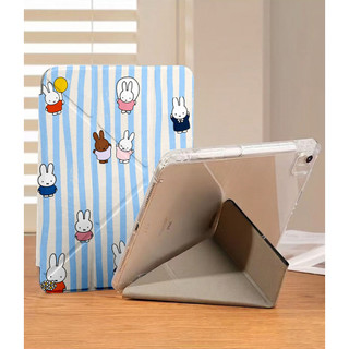 Miffy stripe Ốp bảo vệ gập chữ Y cho iPad cho Air 4/5/6/7/8 M3 M5 iPad Gen 11 A16, Pro 11 M4  Chống sốc