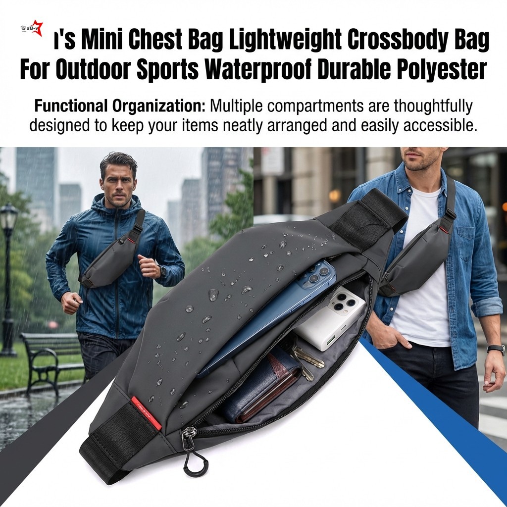 Túi đeo chéo nam Mini chống thấm nước Polyester bền nhẹ Túi đeo chéo cho thể thao ngoài trời
