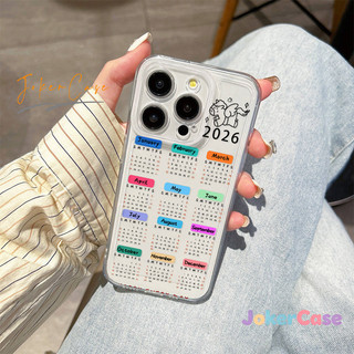 Cho IPhone 15 16 13 14 17 11 12 Pro Max XR X XS Max 8 16 7 14 15 Plus SE 2020 Air Ốp điện thoại lịch đơn giản năm 2026