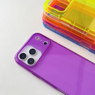 Ốp Điện Thoại TPU Trong Suốt Huỳnh Quang Trong Suốt Cho iPhone 17 16 15 14 13 12 11 Pro Promax 17Air 16 15 14 Plus 7 8 Plus X XS XR XSMAX Ốp Lưng Đơn Giản Thời Trang Chống Sốc