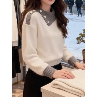 Dệt Kim Áo Len Chui Đầu Dài Tay Thu Đông, Phong Cách Hàn Quốc