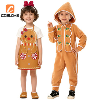 Lễ Kỷ Niệm Năm Mới Bánh Gừng Người Cosplay Quần Áo Trọn Bộ Trang Phục Trang Phục Cho Trẻ Em Áo liền quần Tiệc Gia Đình Cosplay