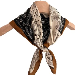 Mới! Khăn vuông retro chất liệu vải lanh cotton đa năng - phù hợp thời trang